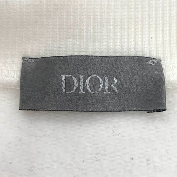 Dior White Embroidered Logo Cotton Long-Sleeved Round-Neck Sweatshirt M - Picture 2 of 8